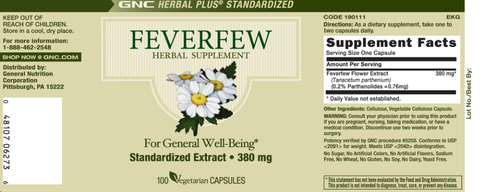 Label for Feverfew