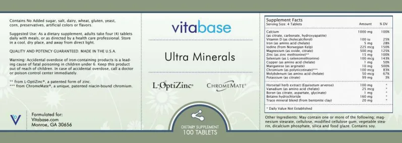 Label for Ultra Minerals