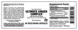 Label for Ultimate Ginger Complex