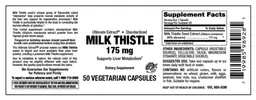 Label for Milk Thistle 175 mg