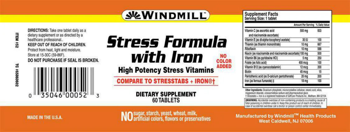 Label for Stress Formula With Iron