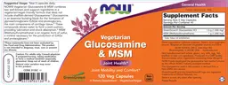 Label for Vegetarian Glucosamine & MSM