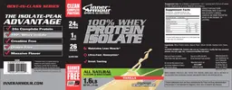 Label for 100% Whey Protein Isolate Vanilla