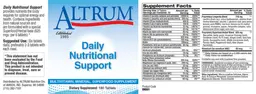 Label for Daily Nutritional Support