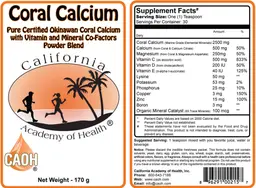 Label for Coral Calcium