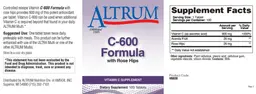 Label for C-600 Formula with Rose Hips