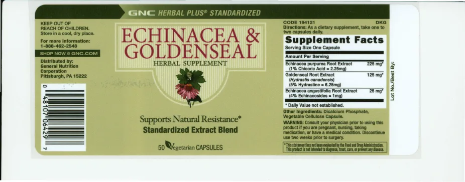 Label for Echinacea & Goldenseal