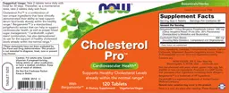 Label for Cholesterol Pro