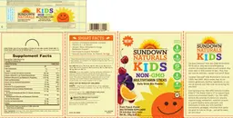 Label for Kids Non-GMO Multivitamin Fruit Punch Flavor