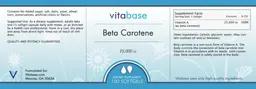 Label for Beta Carotene 25,000 IU