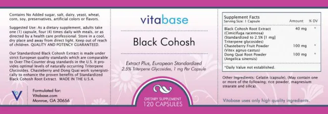 Label for Black Cohosh