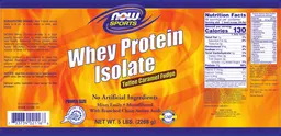 Label for Whey Protein Isolate Toffee Caramel Fudge