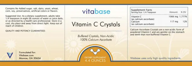 Label for Vitamin C Crystals