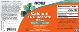 Label for Calcium D-Glucarate 500 mg