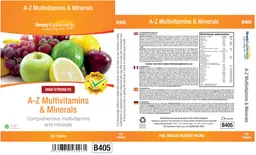 Label for A-Z Multivitamins & Minerals