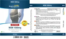 Label for MSM 1000 mg