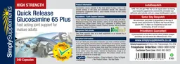 Label for Quick Release Glucosamine 65 Plus