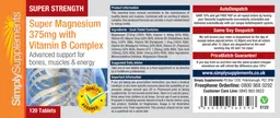 Label for Super Magnesium 375 mg With Vitamin B Complex