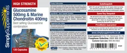 Label for Glucosamine 500 mg & Marine Chondroitin 400 mg