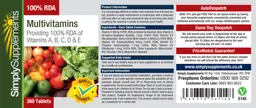 Label for Multivitamins