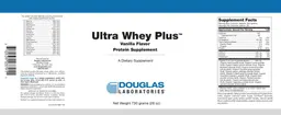 Label for Ultra Whey Plus Vanilla Flavor