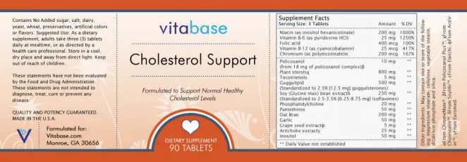 Label for Cholesterol Support