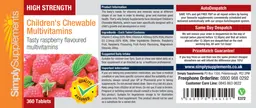 Label for High Strength Children's Chewable Multivitamins