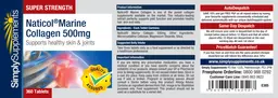 Label for Super Strength Naticol Marine Collagen 500 mg