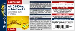 Label for High Strength Krill Oil 500 mg With Astaxanthin