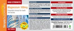 Label for High Strength Magnesium 100 mg