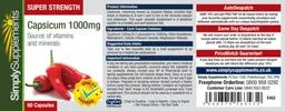 Label for Super Strength Capsicum 1000 mg