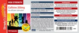 Label for High Strength Caffeine 200 mg