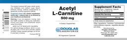 Label for Acetyl L-Carnitine 500 mg