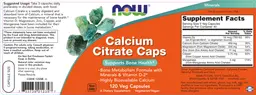 Label for Calcium Citrate Caps