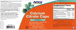 Label for Calcium Citrate Caps