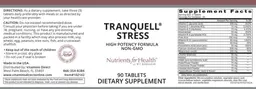 Label for Tranquell Stress