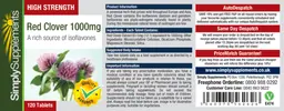 Label for High Strength Red Clover 1000 mg