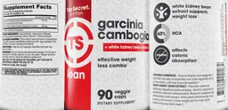 Label for Garcinia Cambogia + White Kidney Bean Extract
