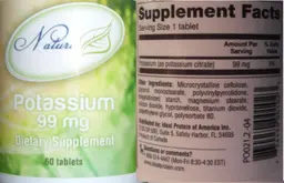 Label for Potassium 99 mg