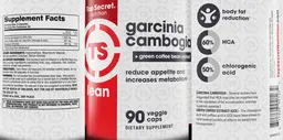 Label for Garcinia Cambogia + Green Coffee Bean Extract