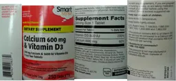 Label for Calcium 600 mg & Vitamin D3