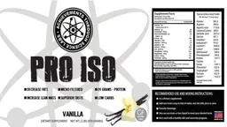 Label for Pro ISO Vanilla