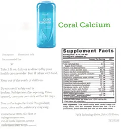 Label for Coral Calcium