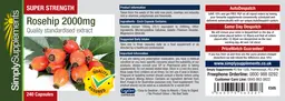 Label for Super Strength Rosehip 2000 mg
