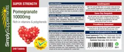 Label for Super Strength Pomegranate 1000 mg