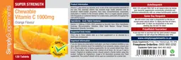 Label for Super Strength Chewable Vitamin C 1000 mg Orange Flavour