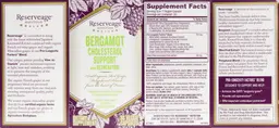 Label for Bergamot Cholesterol Support With Resveratrol
