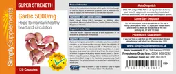 Label for Super Strength Garlic 5000 mg