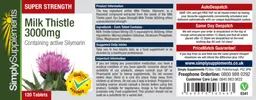 Label for Super Strength Milk Thistle 3000 mg