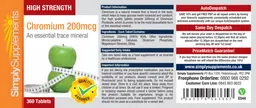 Label for High Strength Chromium 200 mg
